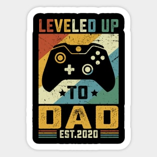 Vintage Leveled Up To Dad Est.2020 Sticker